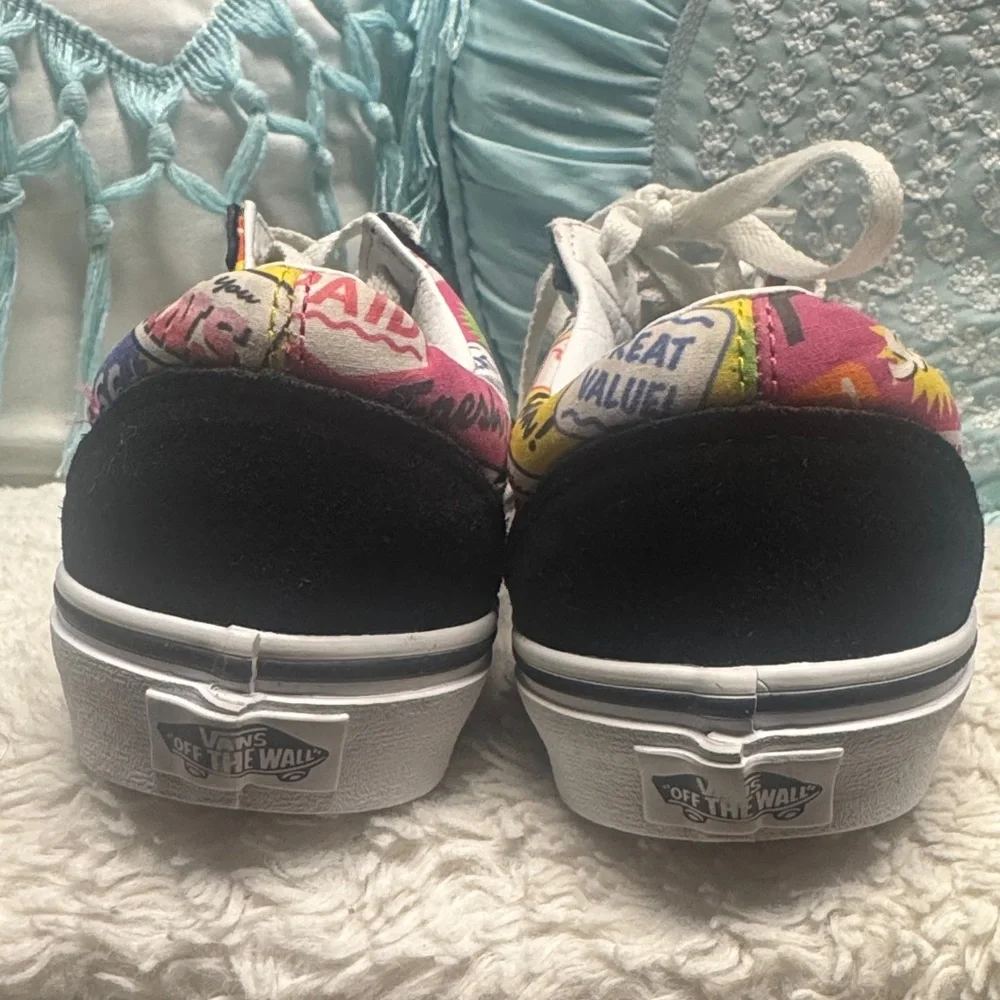 Vans Black and White Sneakers with Colorful Graphic Accents - Picture 6 of 6